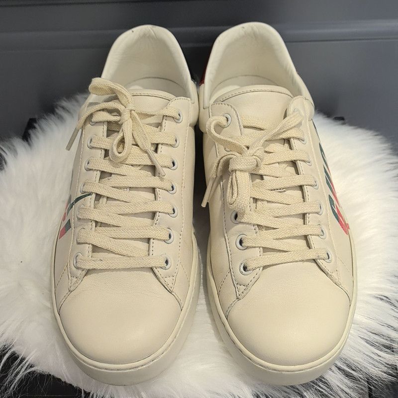 Gucci Gucci Ace Blade Distressed Sneakers for Men Size US 8.5 / EU 41-42 - 2 Thumbnail