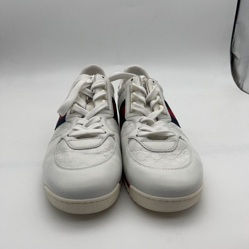 Gucci Gucci White GG Pattern Leather Sneakers Size US 9.5 / EU 42-43 - 2 Thumbnail