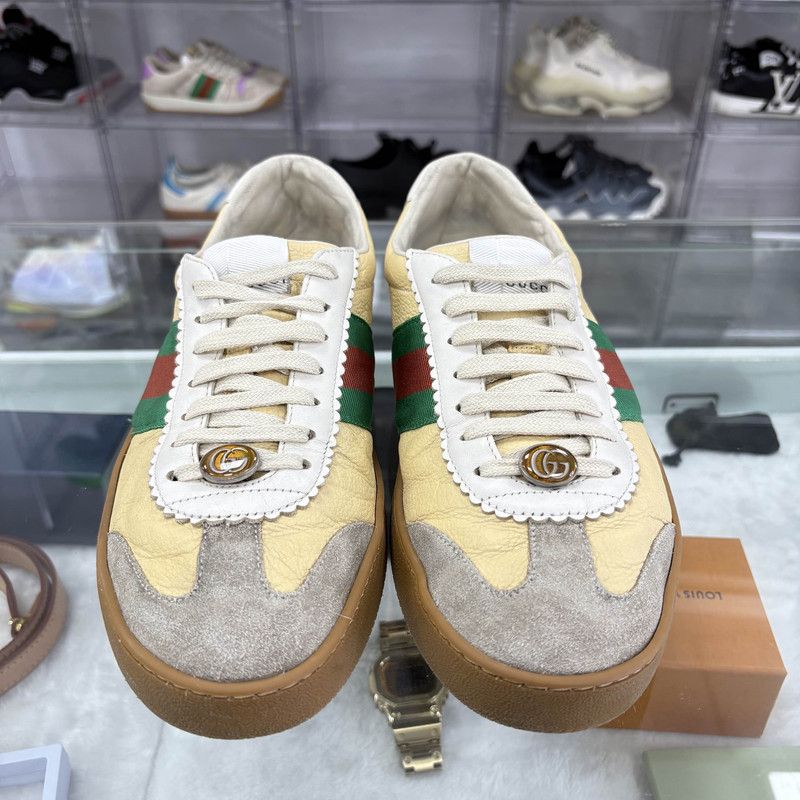 Gucci Gucci G74 Web Leather Low-Top Sneakers for Men Size US 10.5 / EU 43-44 - 2 Thumbnail