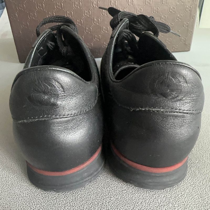 Gucci Gucci Leather Casual Sneakers in Black Size US 8 / EU 41 - 3 Thumbnail
