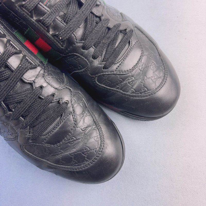 Gucci Gucci Black Leather Casual Sneakers Size US 8.5 / EU 41-42 - 8 Thumbnail