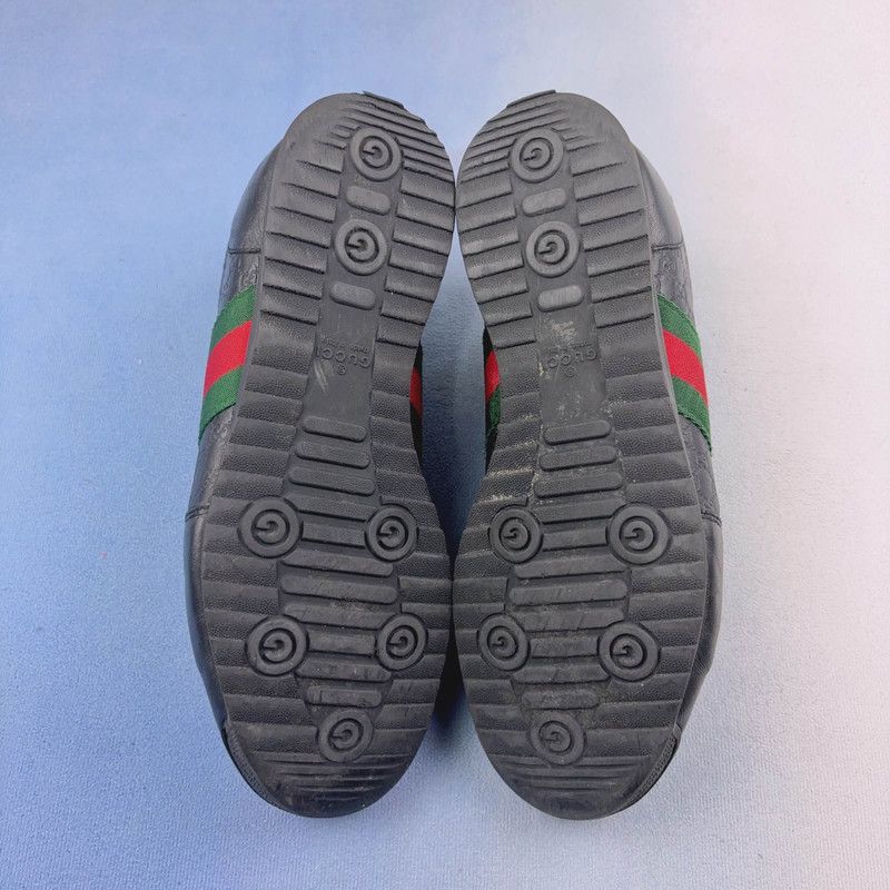Gucci Gucci Black Leather Casual Sneakers Size US 8.5 / EU 41-42 - 4 Thumbnail
