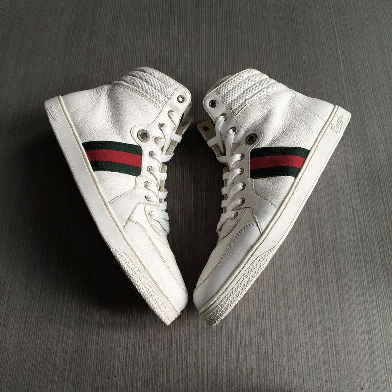 Gucci Gucci White Minimalist High-Top Sneakers Size US 10.5 / EU 43-44 - 11 Thumbnail