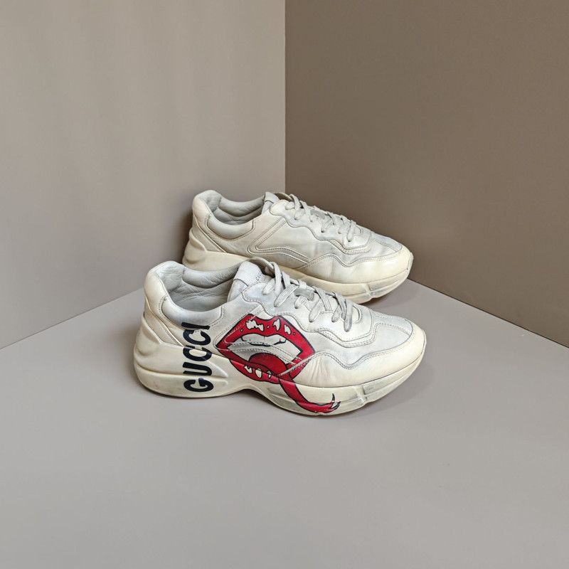 Gucci Gucci Rhyton Leather Lips Print Casual Sneakers Size US 9.5 / EU 42-43 - 6 Thumbnail