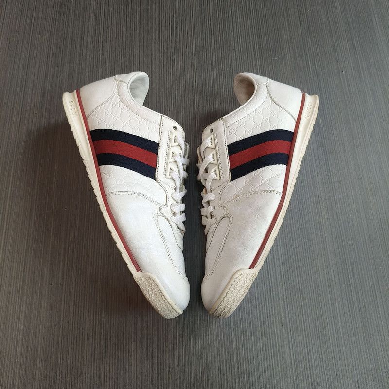 Gucci Gucci White GG Pattern Leather Sneakers Size US 9.5 / EU 42-43 - 8 Thumbnail