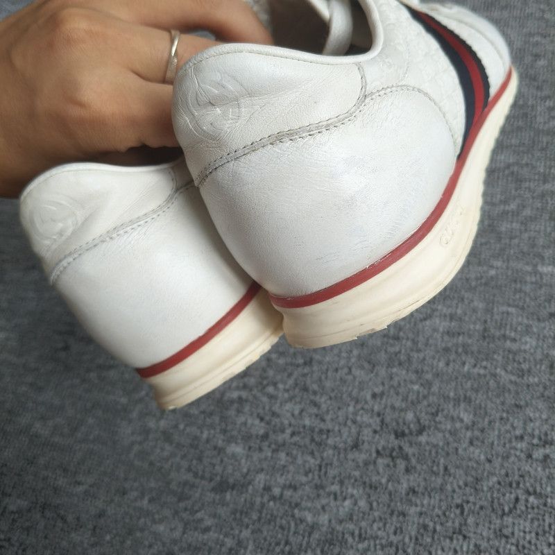 Gucci Gucci White GG Pattern Leather Sneakers Size US 8 / EU 41 - 6 Thumbnail