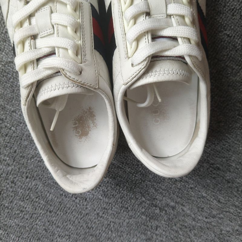 Gucci Gucci White GG Pattern Leather Sneakers Size US 8 / EU 41 - 9 Thumbnail