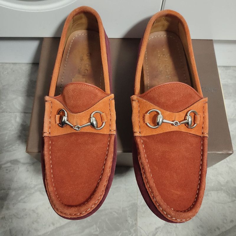 Gucci Gucci Loafers in Orange Red Suede Size US 8 / EU 41 - 2 Thumbnail