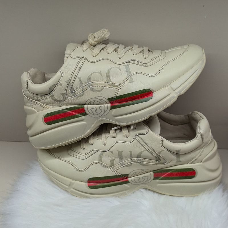 Gucci Gucci Rhyton Logo Dad Sneakers in Ivory White Size US 8 / EU 41 - 6 Thumbnail