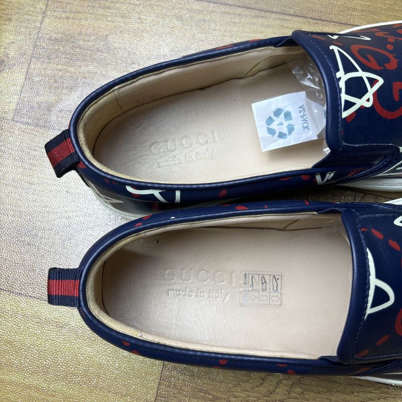 Gucci Gucci Leather Printed Slip-On Sneakers Size US 8.5 / EU 41-42 - 6 Thumbnail