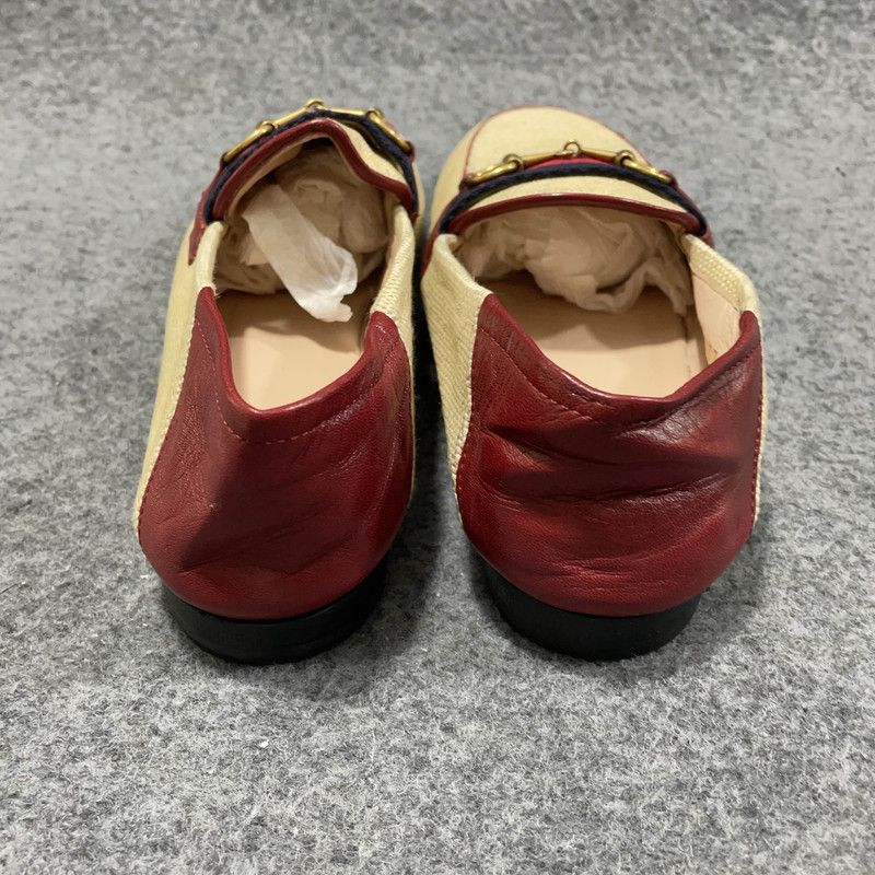 Gucci Gucci Women's Horsebit Loafers in Beige and Red Size US 7.5 / EU 40-41 - 3 Thumbnail