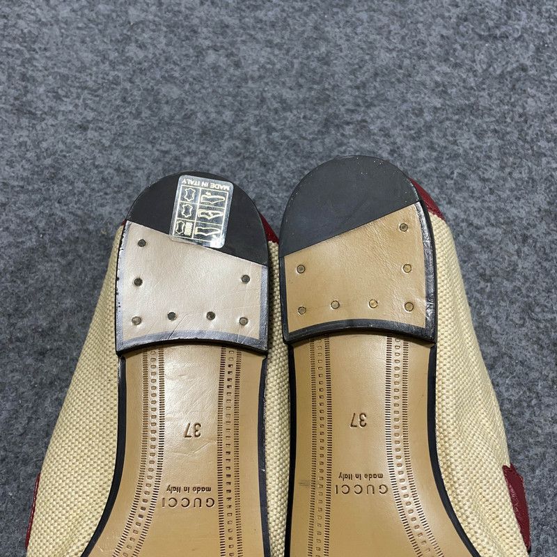 Gucci Gucci Women's Horsebit Loafers in Beige and Red Size US 7.5 / EU 40-41 - 7 Thumbnail