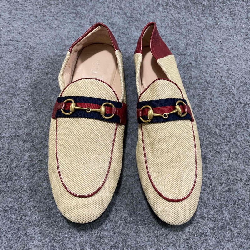 Gucci Gucci Women's Horsebit Loafers in Beige and Red Size US 7.5 / EU 40-41 - 2 Thumbnail