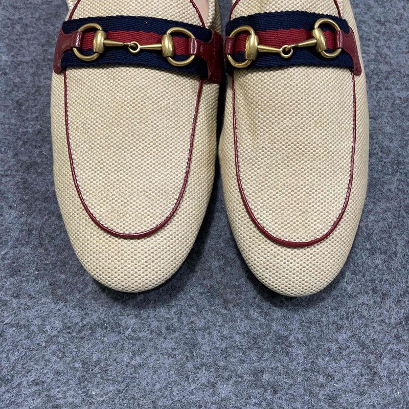 Gucci Gucci Women's Horsebit Loafers in Beige and Red Size US 7.5 / EU 40-41 - 9 Thumbnail