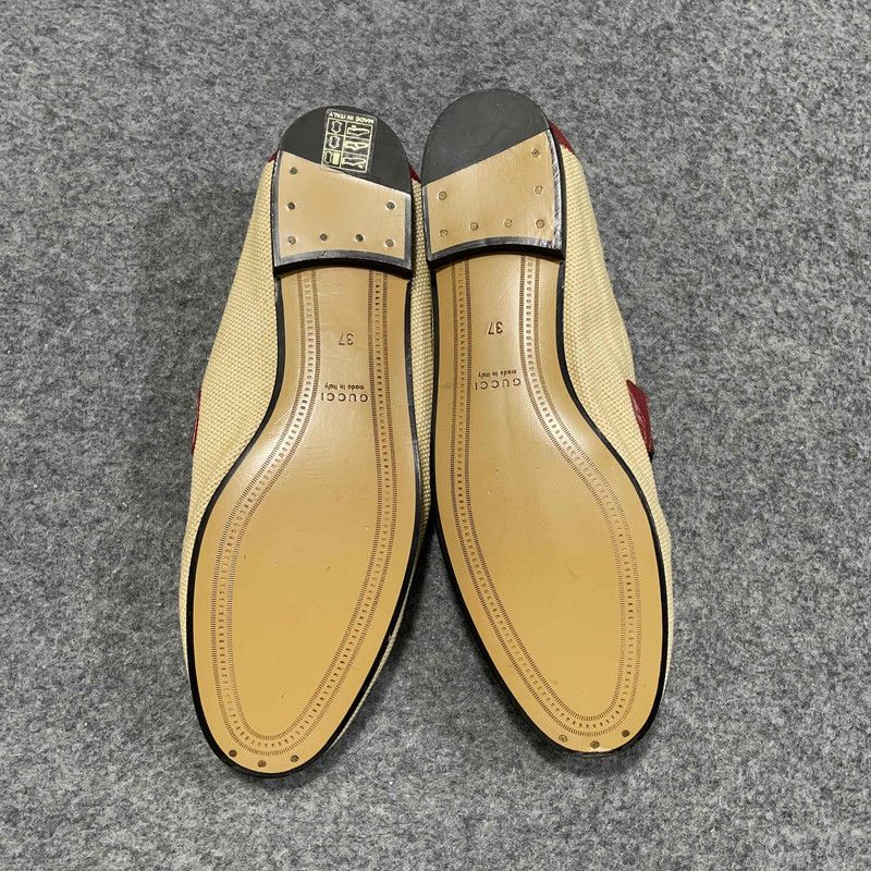 Gucci Gucci Women's Horsebit Loafers in Beige and Red Size US 7.5 / EU 40-41 - 4 Thumbnail