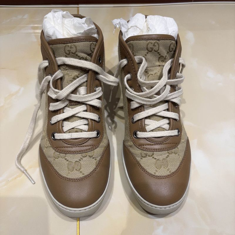 Gucci Gucci Double G Embroidered Casual High-Top Sneakers Size US 5.5 / EU 38 - 2 Thumbnail