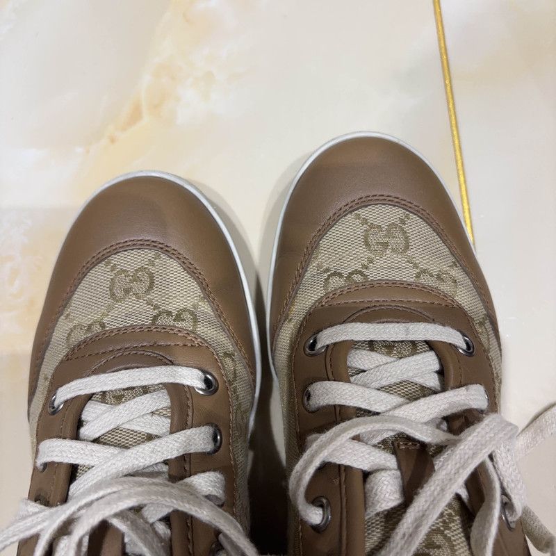 Gucci Gucci Double G Embroidered Casual High-Top Sneakers Size US 5.5 / EU 38 - 7 Thumbnail
