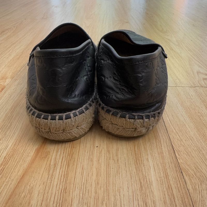 Gucci Gucci Black Leather Logo Espadrilles for Casual Wear Size US 7.5 / EU 40-41 - 3 Thumbnail