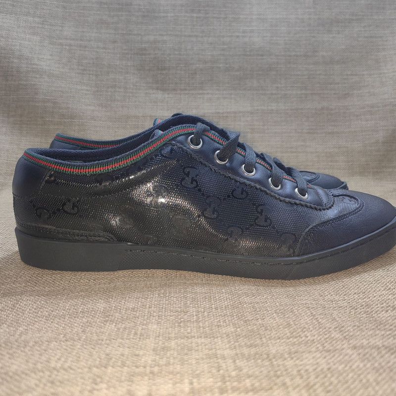 Gucci Gucci Stylish Black Leather Sneakers Size US 6.5 / EU 39-40 - 6 Thumbnail