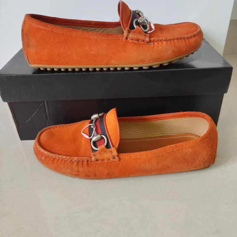 Gucci Gucci Orange Suede Loafers for Men Size US 7.5 / EU 40-41 - 6 Thumbnail