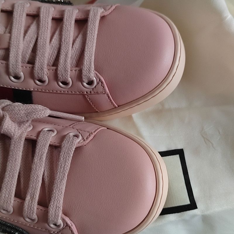 Gucci Gucci Ace Pink Embellished Sneakers Size US 5.5 / EU 38 - 10 Thumbnail