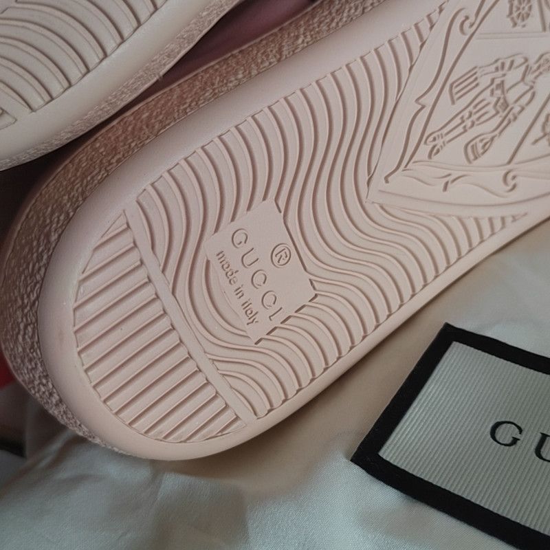 Gucci Gucci Ace Pink Embellished Sneakers Size US 5.5 / EU 38 - 8 Thumbnail