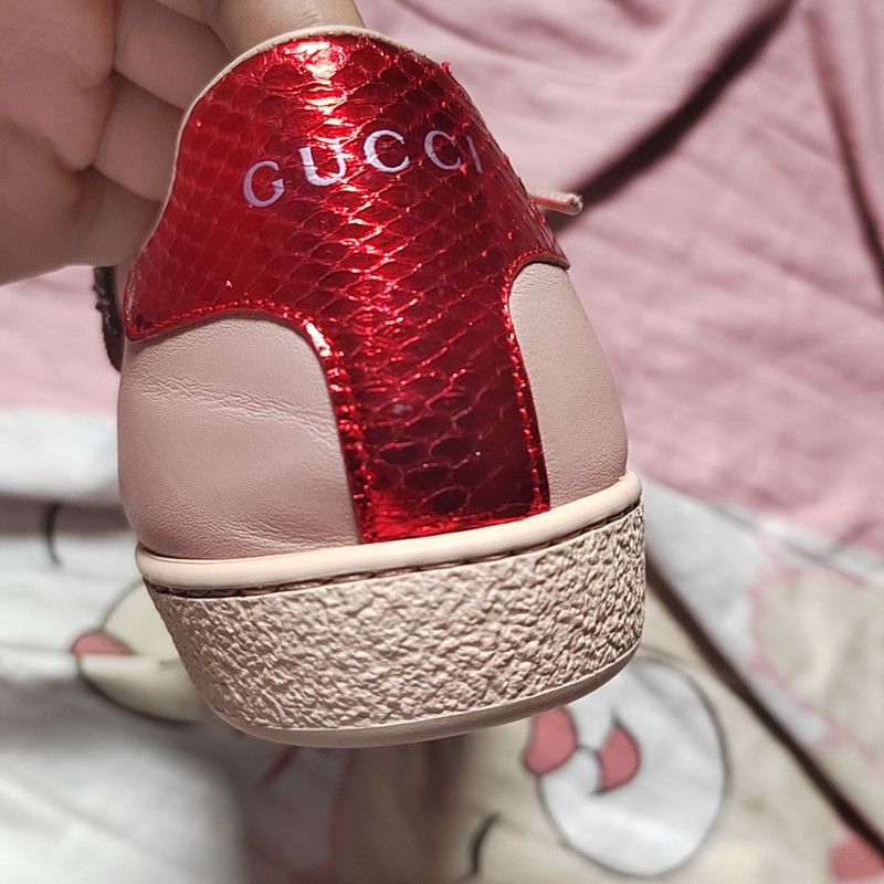 Gucci Gucci Ace Pink Embellished Sneakers Size US 5.5 / EU 38 - 6 Thumbnail