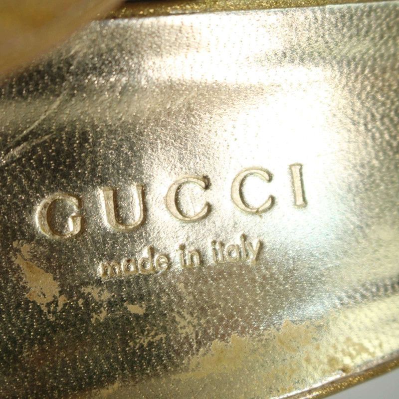 Gucci Gucci Gold High Heels with Buckle Detail Size US 5.5 / EU 38 - 15 Thumbnail