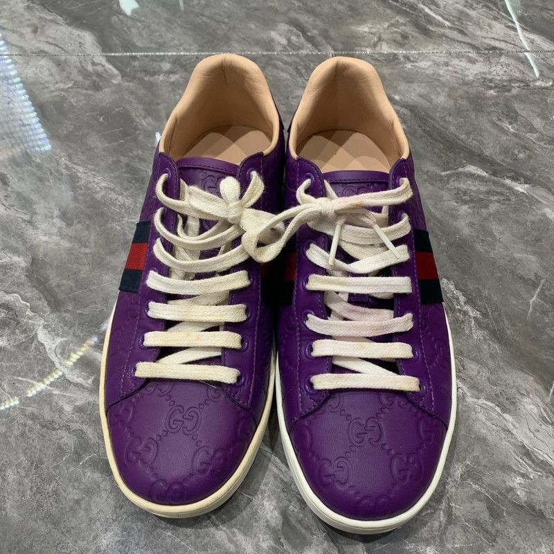 Gucci Gucci Classic Logo Casual Sneakers in Purple Size US 7.5 / EU 40-41 - 2 Thumbnail
