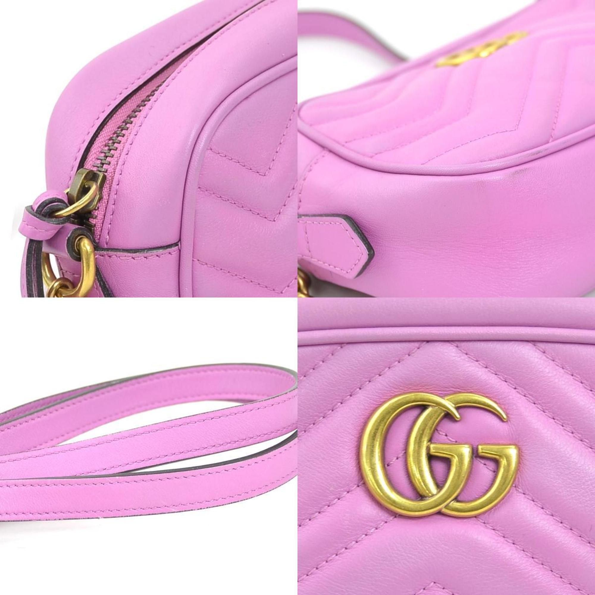 Gucci Gucci GG Marmont Leather Grape Shoulder Bag for Women, 448065, r10698a Size ONE SIZE - 3 Thumbnail
