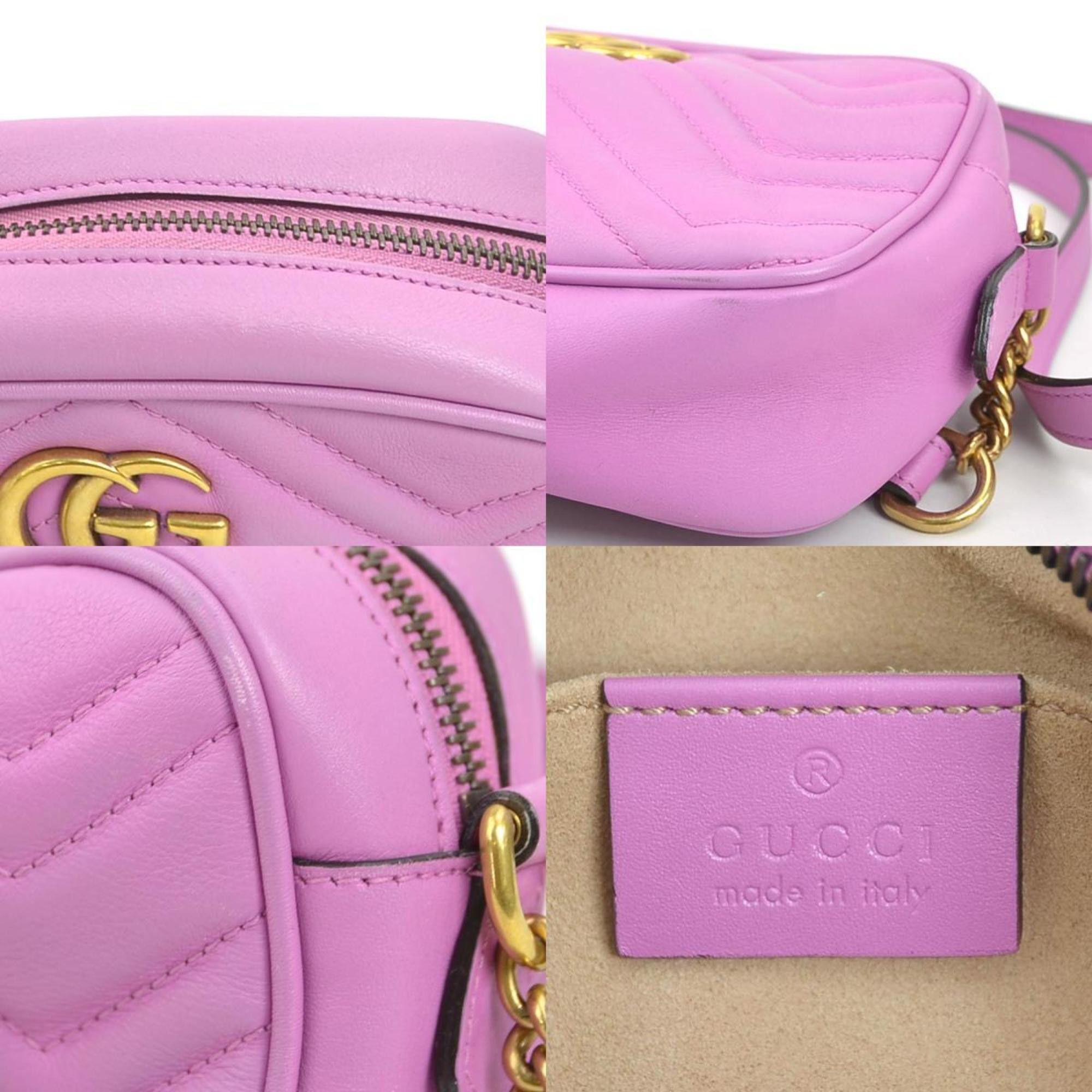 Gucci Gucci GG Marmont Leather Grape Shoulder Bag for Women, 448065, r10698a Size ONE SIZE - 4 Thumbnail
