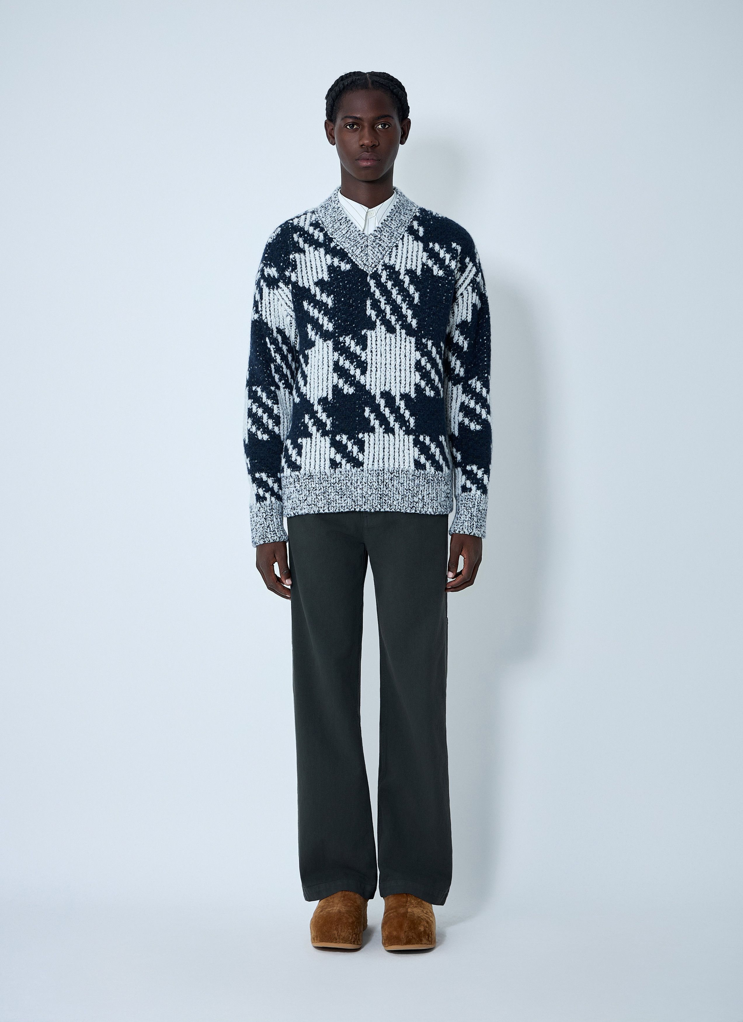 Dries Van Noten Check Wool-Blend Sweater Size US XL / EU 56 / 4 - 2 Thumbnail