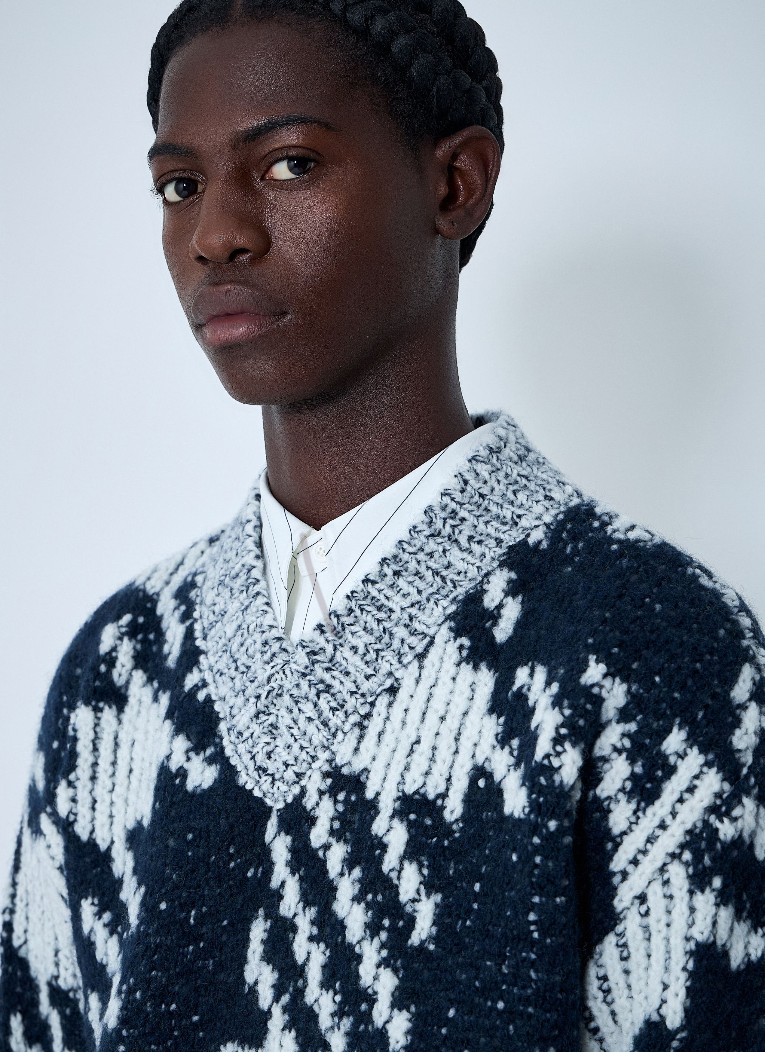 Dries Van Noten Check Wool-Blend Sweater Size US XL / EU 56 / 4 - 5 Thumbnail