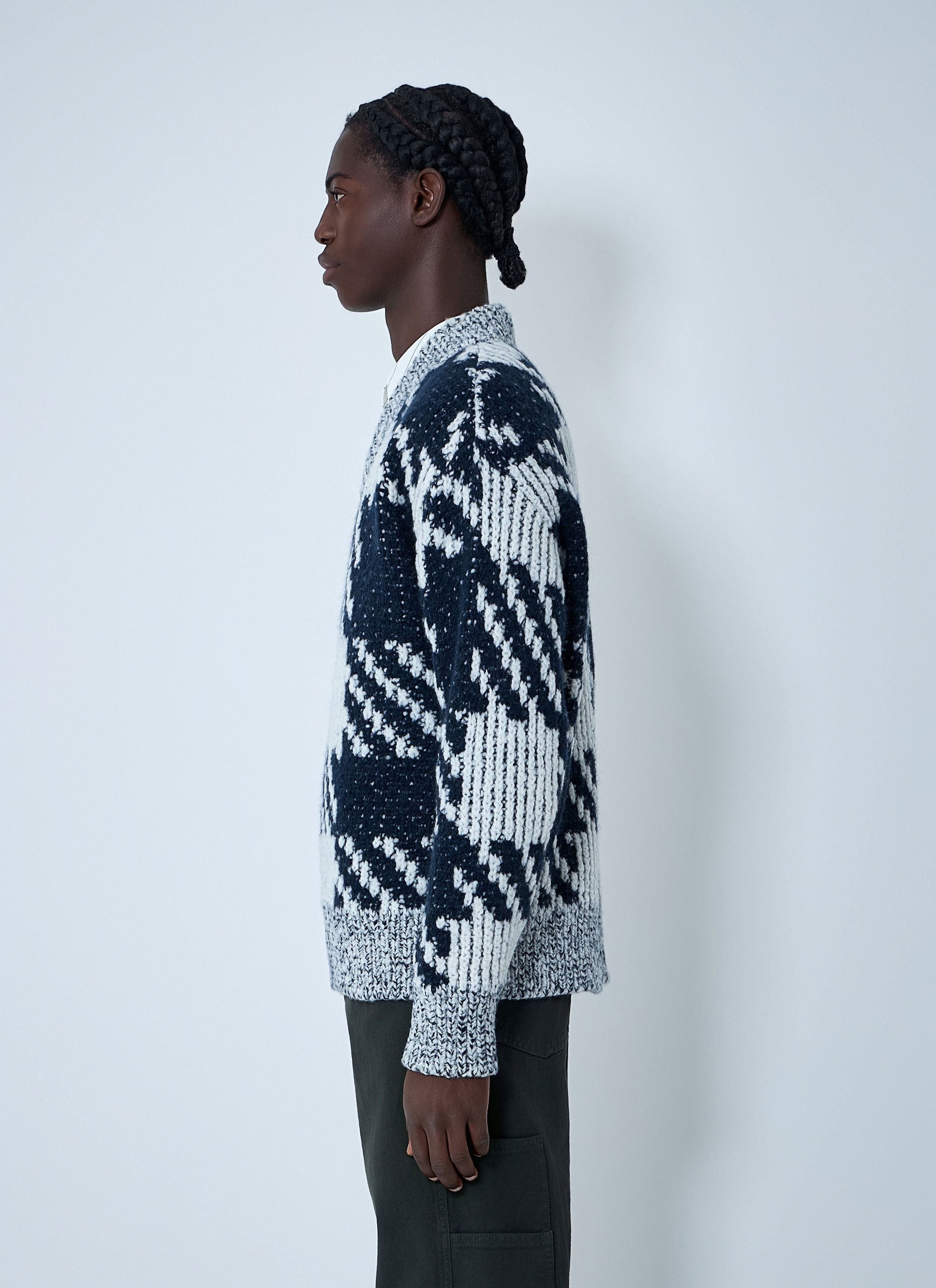 Dries Van Noten Check Wool-Blend Sweater Size US XL / EU 56 / 4 - 3 Thumbnail