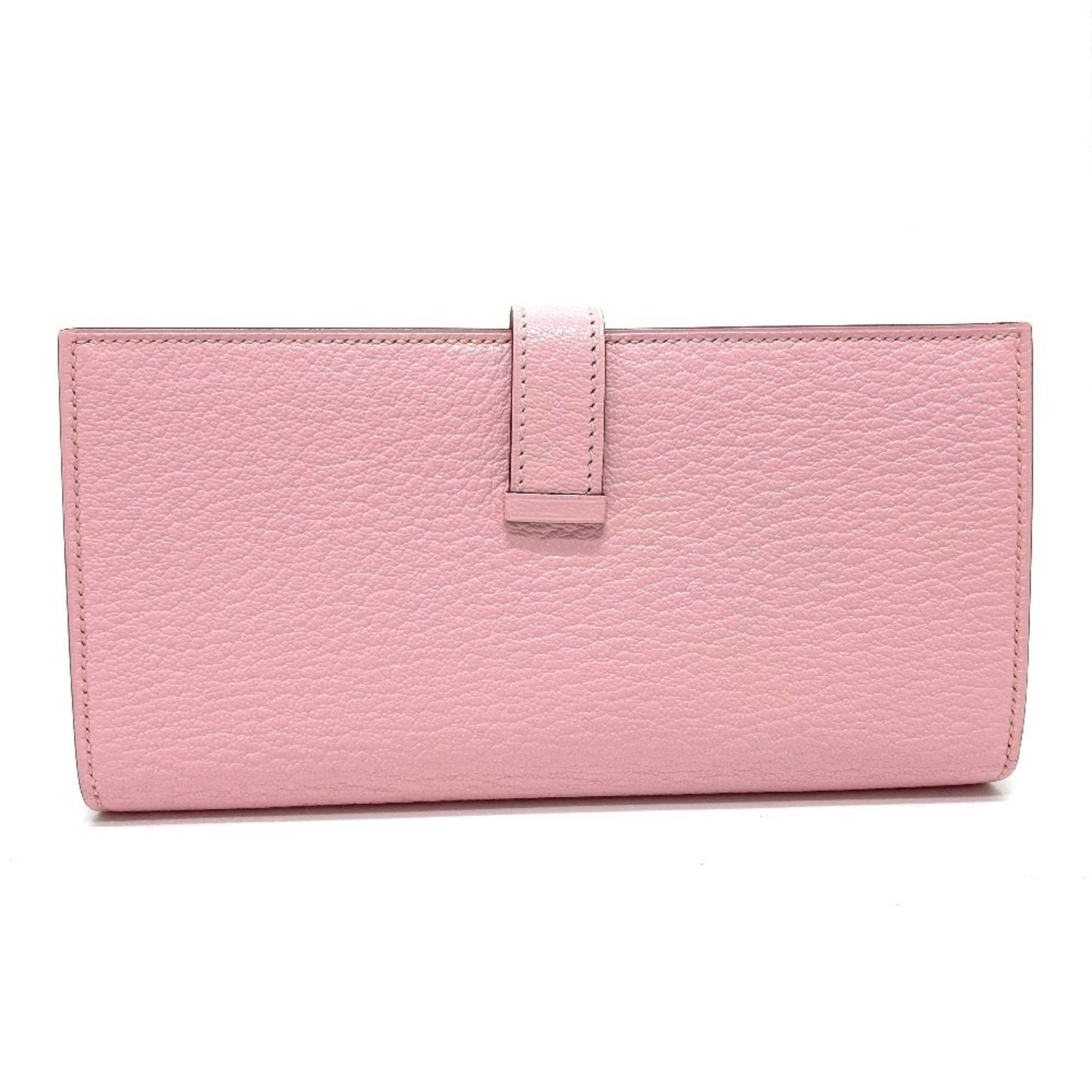 Hermes HERMES Bearn Soufflet Long Wallet with H Hardware, Chevre Mysore, Rose Sakura, Pink, for Women Size ONE SIZE - 2 Thumbnail