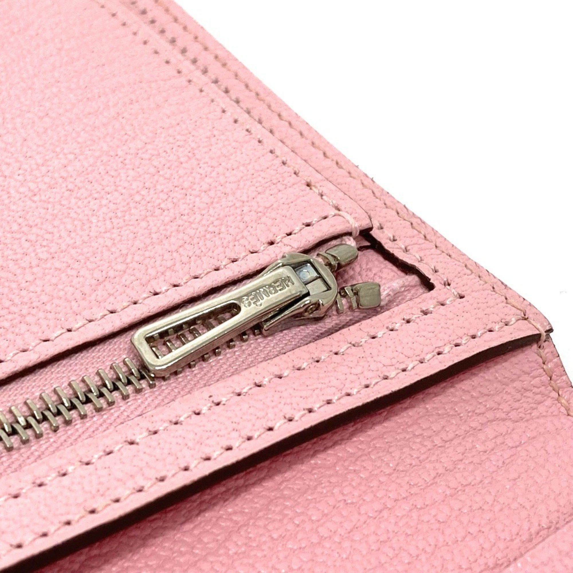 Hermes HERMES Bearn Soufflet Long Wallet with H Hardware, Chevre Mysore, Rose Sakura, Pink, for Women Size ONE SIZE - 8 Thumbnail