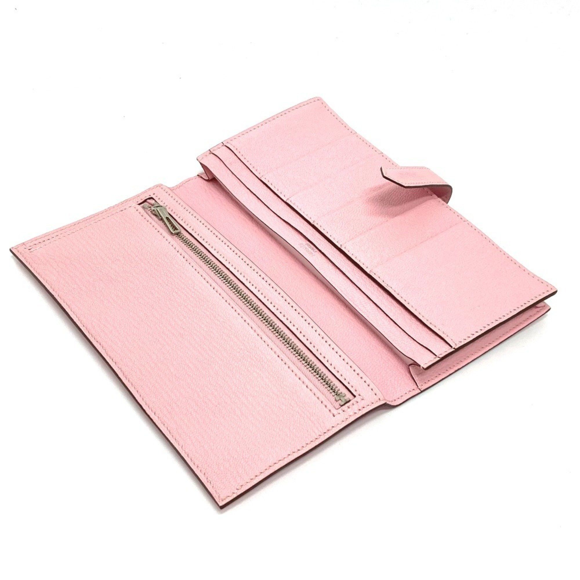 Hermes HERMES Bearn Soufflet Long Wallet with H Hardware, Chevre Mysore, Rose Sakura, Pink, for Women Size ONE SIZE - 6 Thumbnail