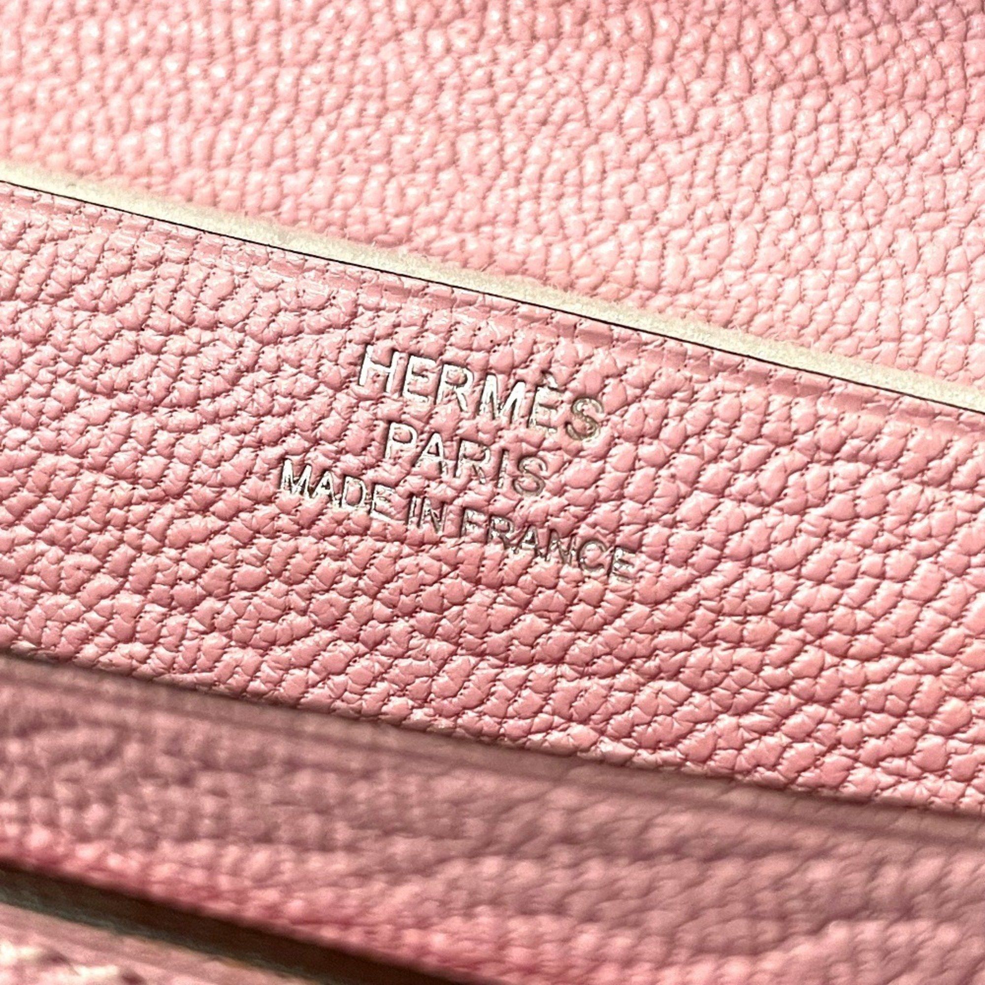 Hermes HERMES Bearn Soufflet Long Wallet with H Hardware, Chevre Mysore, Rose Sakura, Pink, for Women Size ONE SIZE - 11 Thumbnail