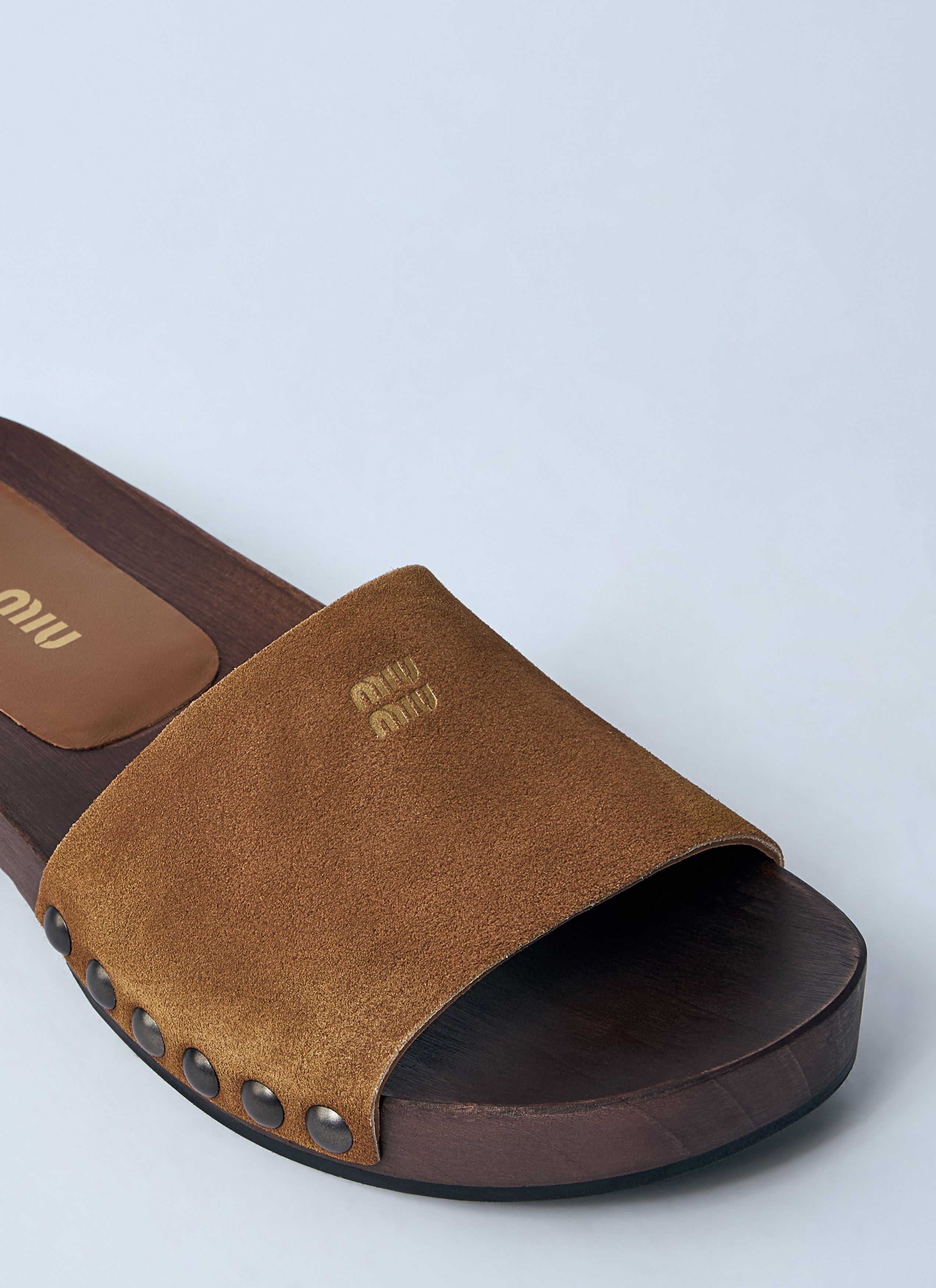 Miu Miu Faded Suede Clogs Size US 9 / IT 39 - 3 Thumbnail