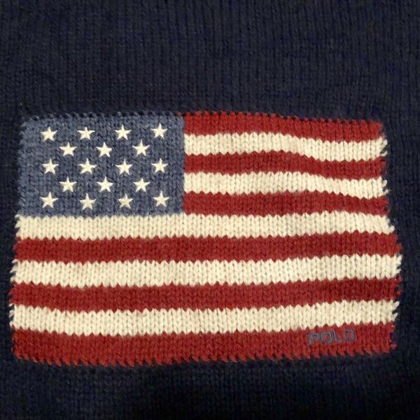 Polo Ralph Lauren Vintage Navy Ralph Lauren Polo American Flag Sweater Grailed