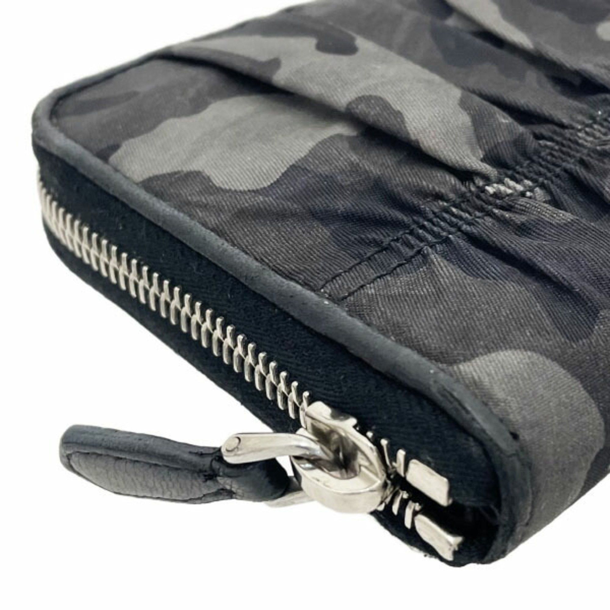 Prada Prada Camouflage Round Long Wallet, Nylon and Leather, Gray Black, 1M0506, PRADA Pattern, Shirring, Gathered Pleats, YY-15718 Size ONE SIZE - 6 Thumbnail