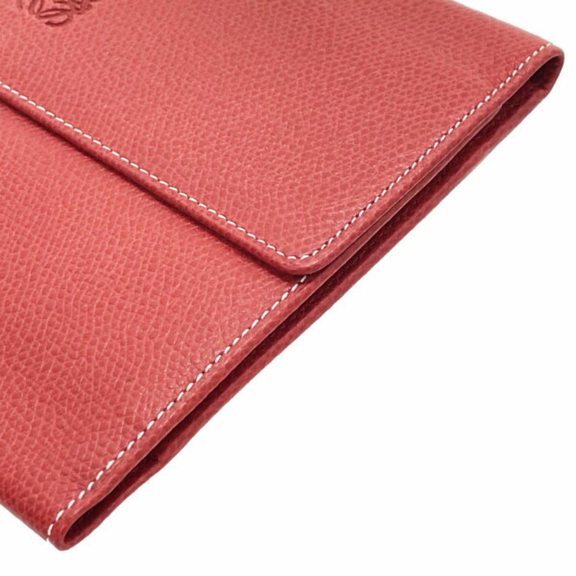 Loewe Loewe Anagram Tri-fold Long Wallet in Embossed Leather, Red, TT-15635 Size ONE SIZE - 5 Thumbnail