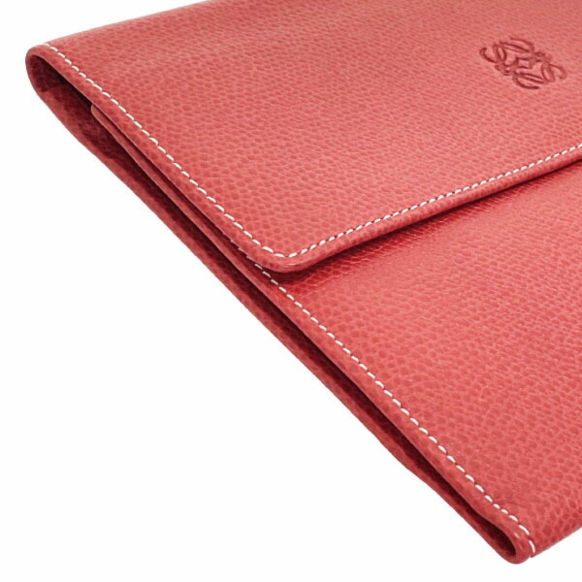 Loewe Loewe Anagram Tri-fold Long Wallet in Embossed Leather, Red, TT-15635 Size ONE SIZE - 4 Thumbnail