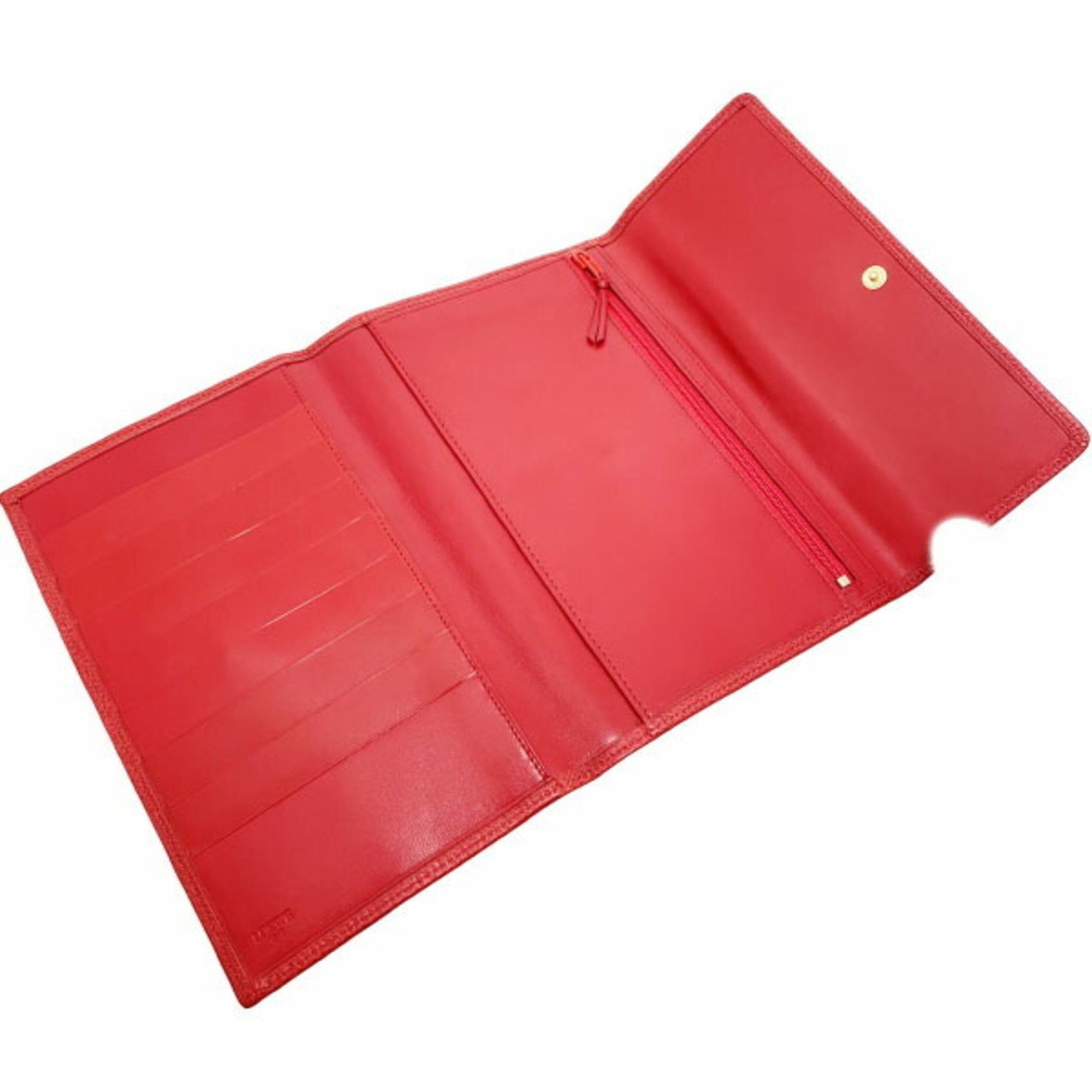 Loewe Loewe Anagram Tri-fold Long Wallet in Embossed Leather, Red, TT-15635 Size ONE SIZE - 7 Thumbnail