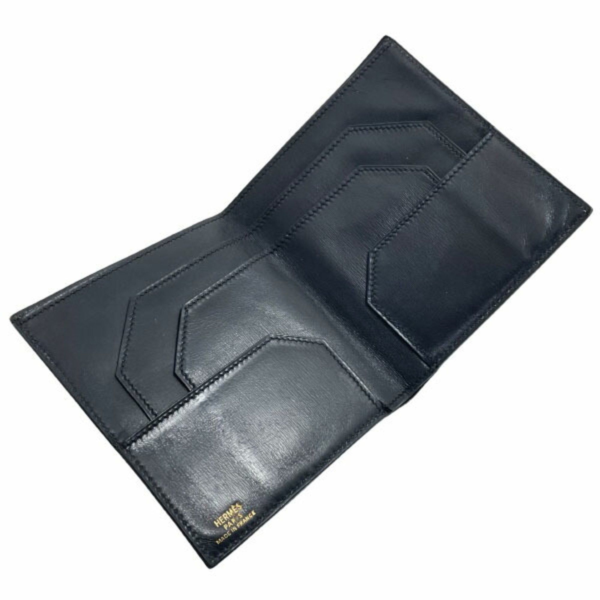 Hermes Hermes bi-fold wallet in black leather (AKA-14793) Size ONE SIZE - 7 Thumbnail