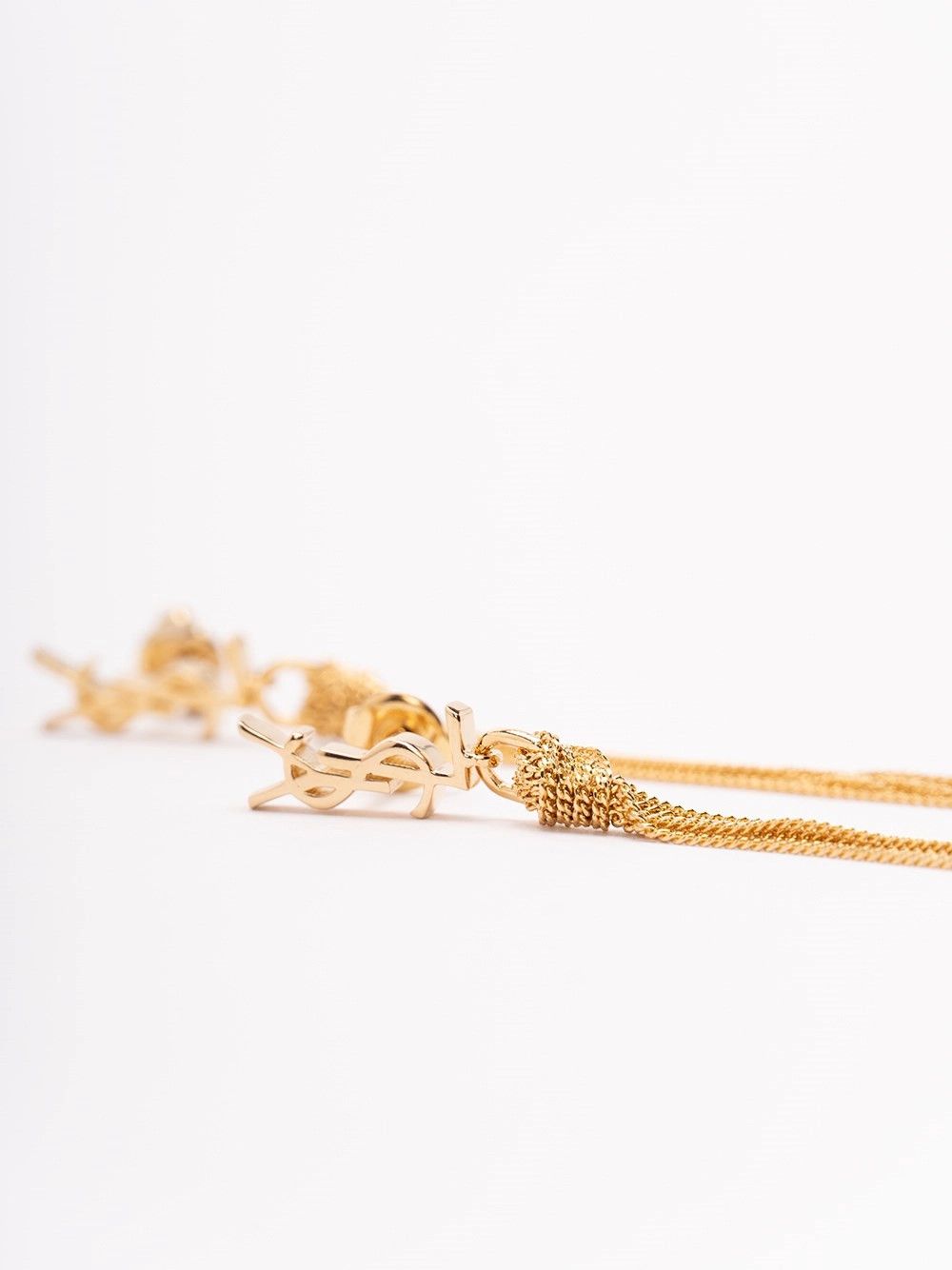 Saint Laurent Paris `Ponpons Chaines` Earrings Size ONE SIZE - 3 Thumbnail