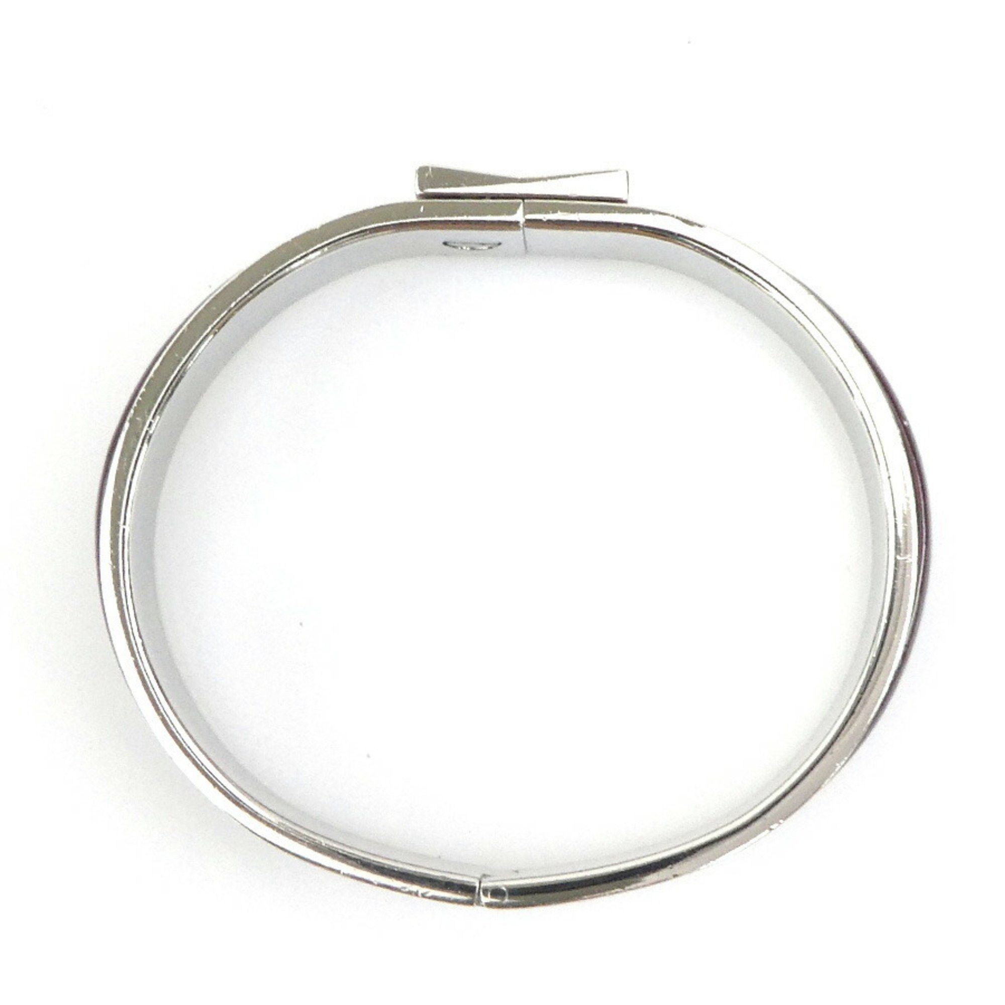 Hermes Hermes Hermès Click-Clack Metal Enamel Bangle Bracelet in Silver, Burgundy, and Multicolor for Women (e60706a) Size ONE SIZE - 4 Thumbnail