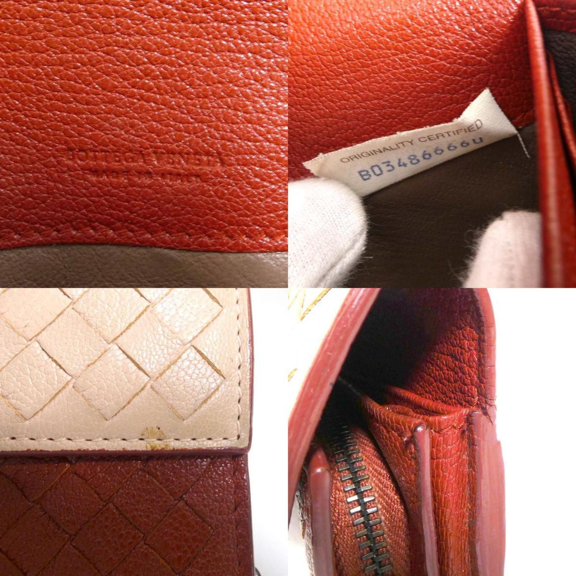 Bottega Veneta Bottega Veneta Intrecciato Leather Long Wallet in Brown and Beige for Men Women, H31378a Size ONE SIZE - 5 Thumbnail