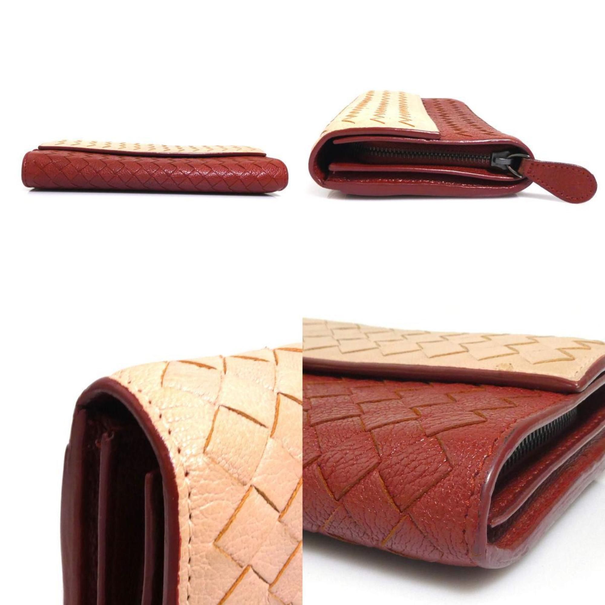 Bottega Veneta Bottega Veneta Intrecciato Leather Long Wallet in Brown and Beige for Men Women, H31378a Size ONE SIZE - 3 Thumbnail