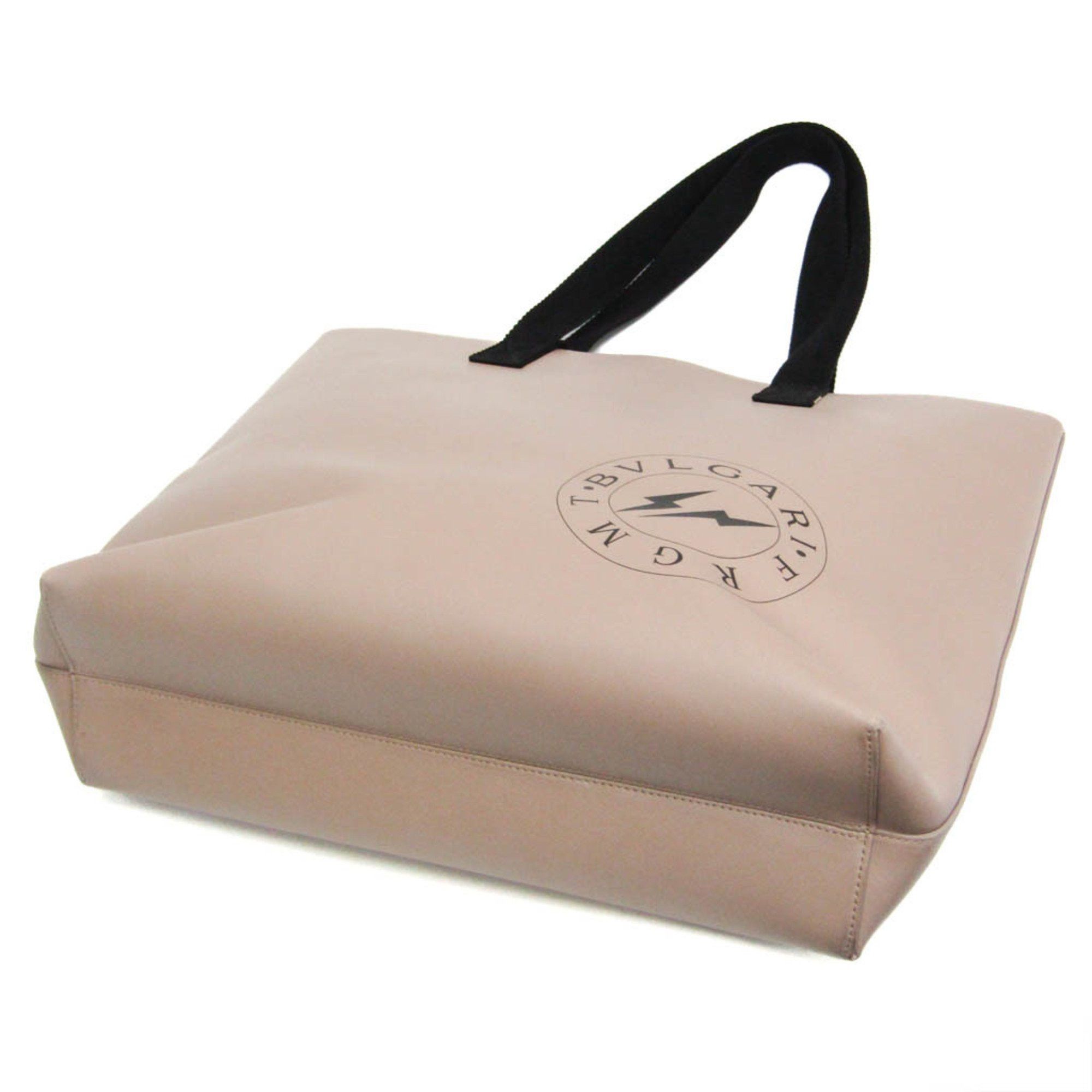 Bvlgari Bvlgari BB Fragment FRGMT BVLGARI × FUJIWARA Men,Women Leather Tote Bag Pink Beige Size ONE SIZE - 3 Thumbnail